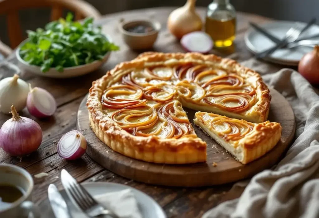 Cette tarte à l’oignon me fait craquer à chaque fois (ma recette ultra simple, fondante et savoureuse)