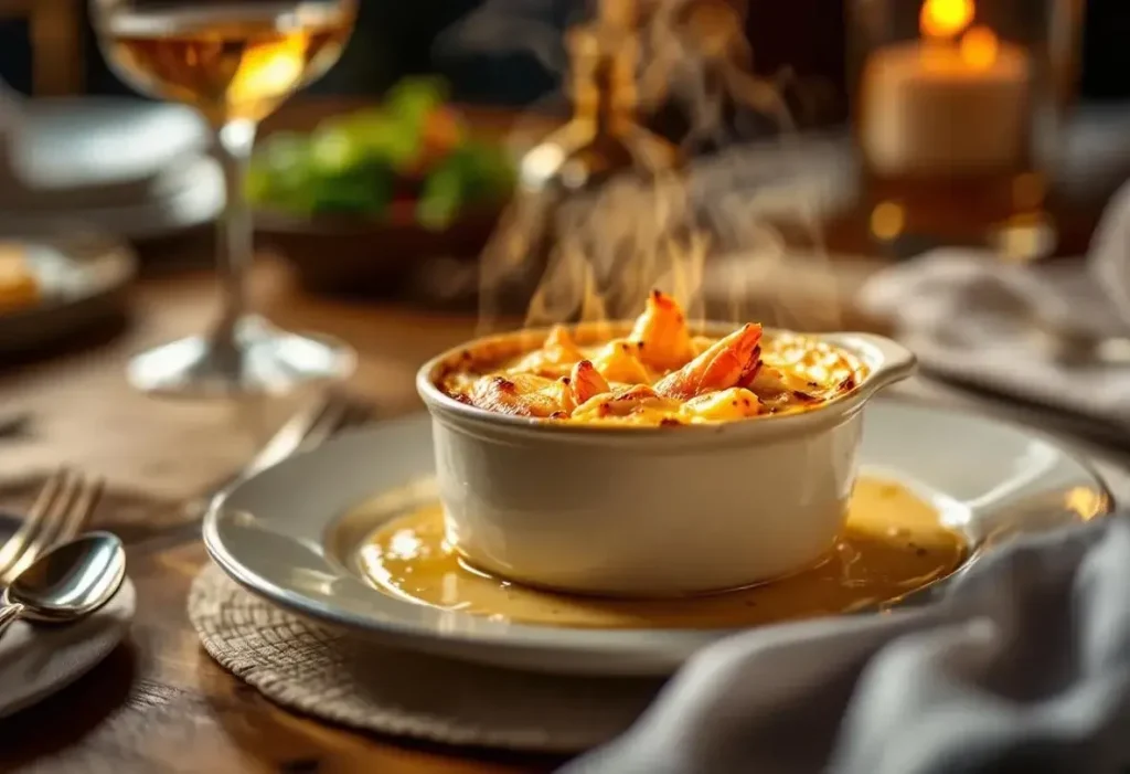 Gratin de langoustines flambées au whisky, sauce velours et croûte dorée : l’entrée festive qui fait sensation
